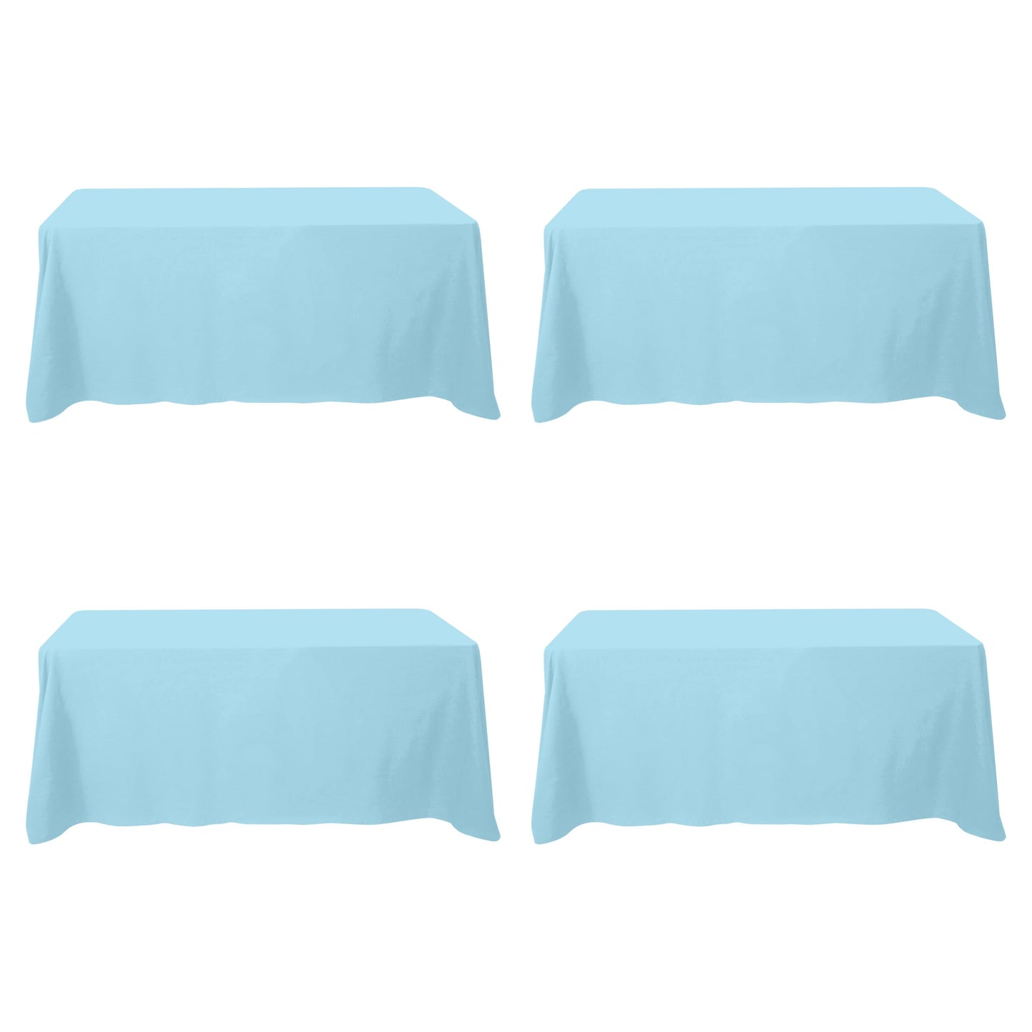 BRILLMAX 6 Pack Ivory Tablecloths 90x132 Inch for 6ft Rectangle Tables | 150 GSM Polyester Fabric, Floor Length Drop, Water, Stain & Wrinkle Resistant Cloth Cover for Wedding Reception Banquet Party