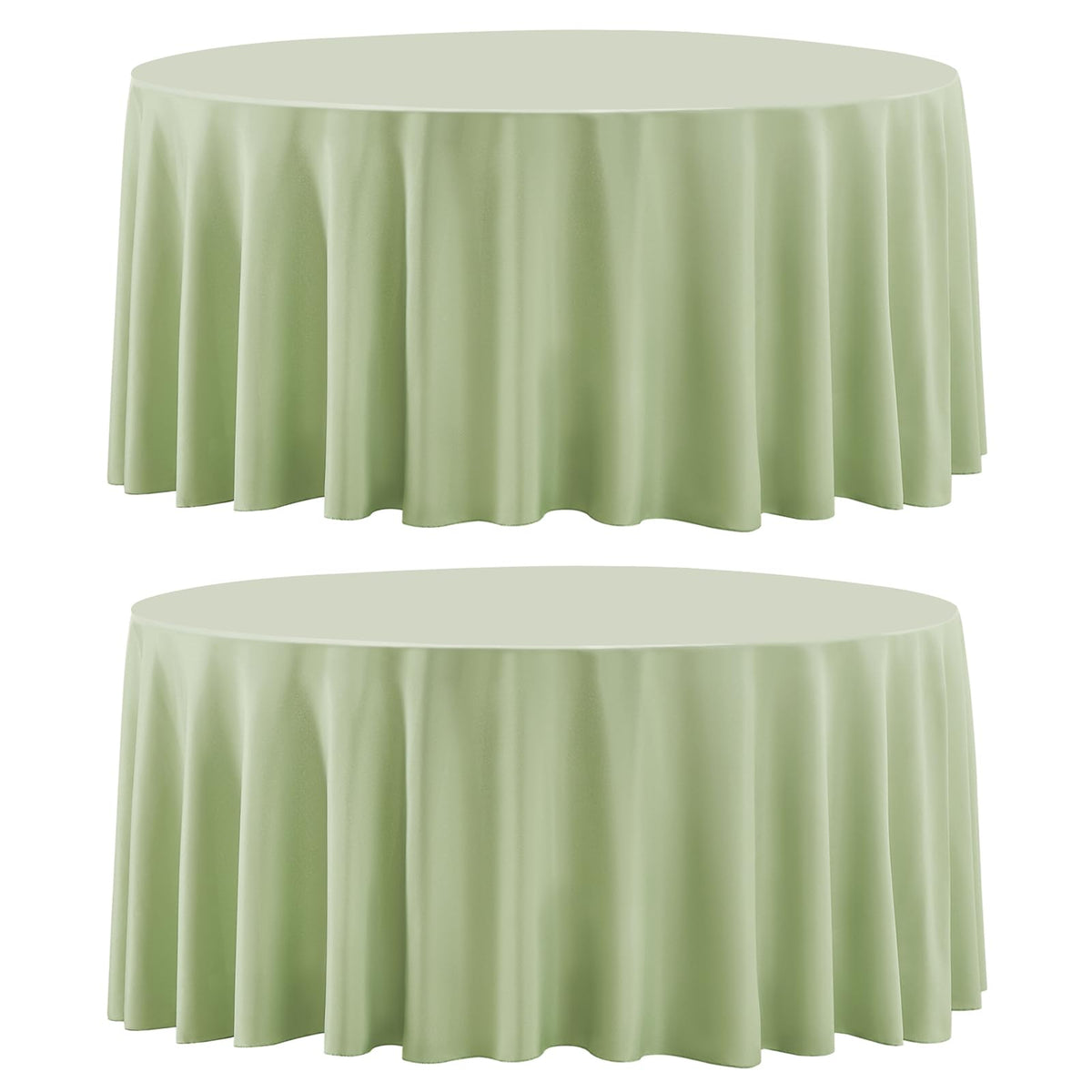 8 Pack Ivory Round Tablecloths 120 Inch for Dining Tables | Washable Decorative Linen Polyester Table Cover for Banquets Buffets Parties and Weddings