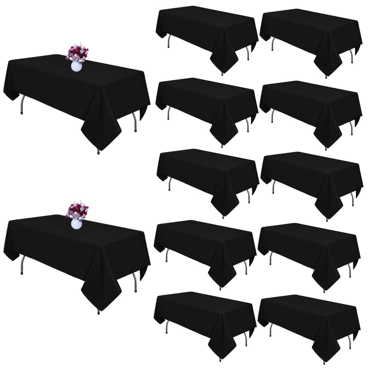 120 Inch White Round Tablecloth, 8 Pack | Wrinkle Resistant, For 4Ft-7Ft Round Table, Polyester Fabric, Washable Table Cloth, For Dining Wedding Party Buffet