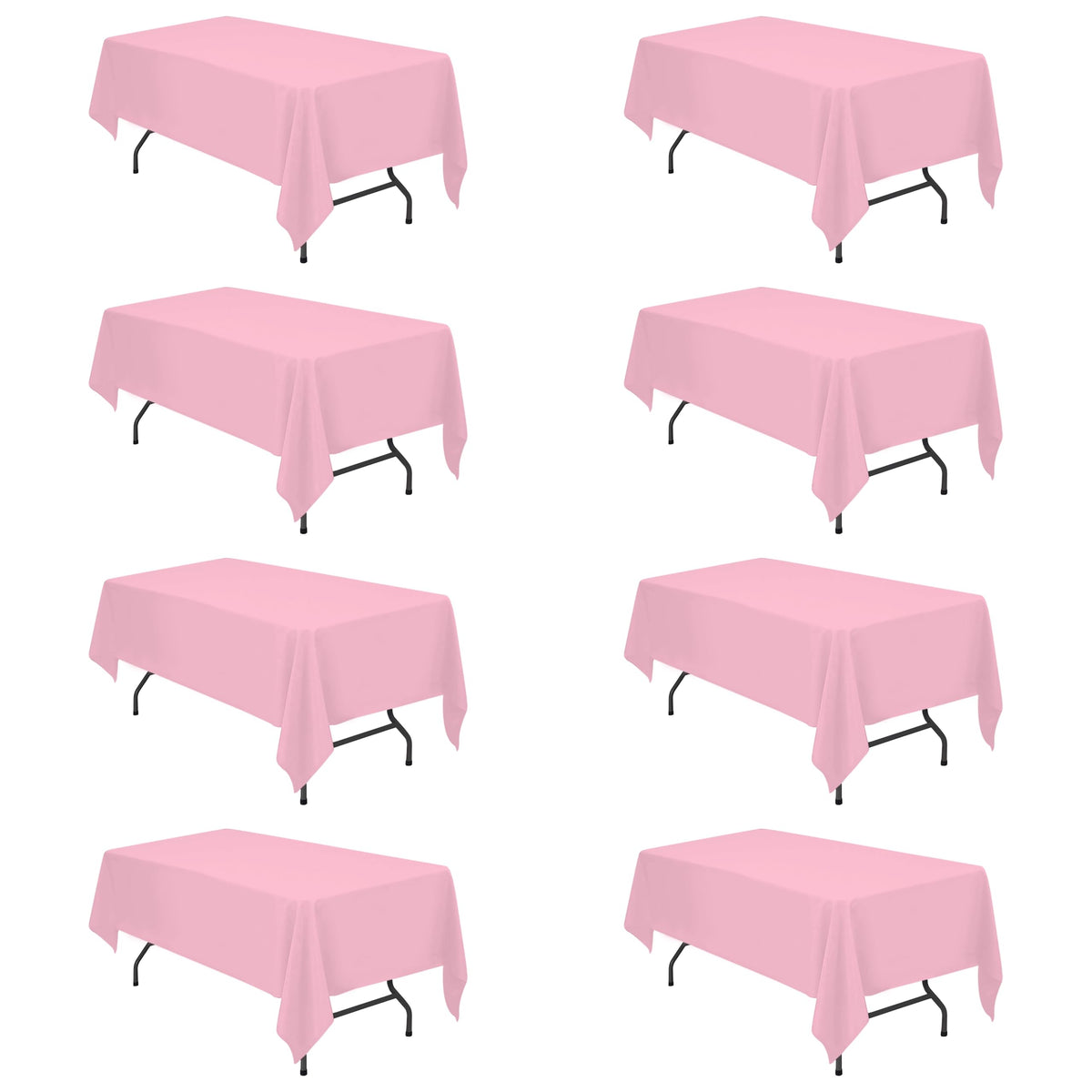 BRILLMAX 6 Pack Ivory Tablecloths 90x132 Inch for 6ft Rectangle Tables | 150 GSM Polyester Fabric, Floor Length Drop, Water, Stain & Wrinkle Resistant Cloth Cover for Wedding Reception Banquet Party