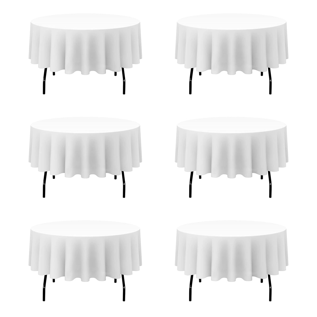 BRILLMAX 4 Pack Ivory Round Tablecloths 108 Inch for 48" Tables | 150 GSM Polyester Fabric, Floor Length Drop, Water, Stain & Wrinkle Resistant Cloth Cover for Wedding Reception Banquet Party