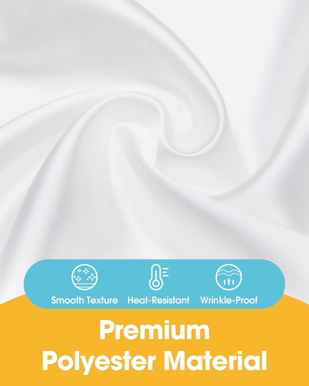 White Polyester Table Cloth, 6 Pack, 60 x 102 in | Rectangle, 5 ft Tables, Washable, Wrinkle Resistant, Weddings Parties