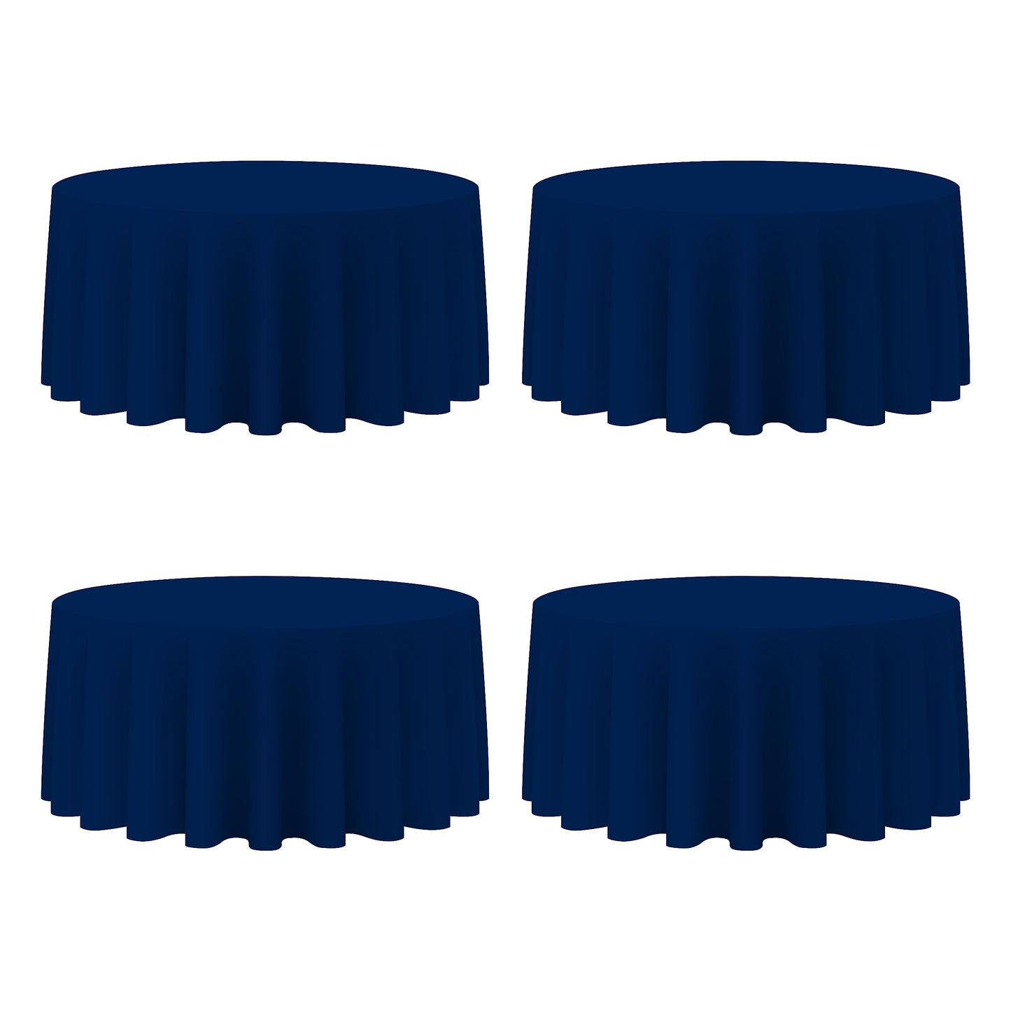 BRILLMAX 4 Pack Ivory Round Tablecloths 108 Inch for 48" Tables | 150 GSM Polyester Fabric, Floor Length Drop, Water, Stain & Wrinkle Resistant Cloth Cover for Wedding Reception Banquet Party