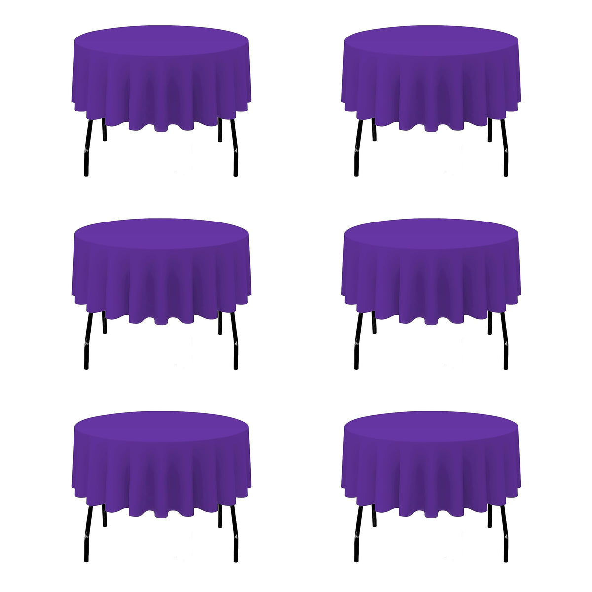 BRILLMAX 4 Pack Ivory Round Tablecloths 108 Inch for 48" Tables | 150 GSM Polyester Fabric, Floor Length Drop, Water, Stain & Wrinkle Resistant Cloth Cover for Wedding Reception Banquet Party