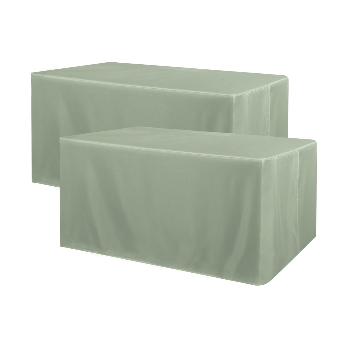 Obstal 2 Pack Table Clothes for 6 Foot Rectangle Tables - Water Resistant Washable Fabric Polyester Rectangle Table Cover Protector for Wedding, Banquet and Trade Shows, 72L x 30W x 30H Inches, White | Water Resistant Washable Fabric Polyester Rectangle T