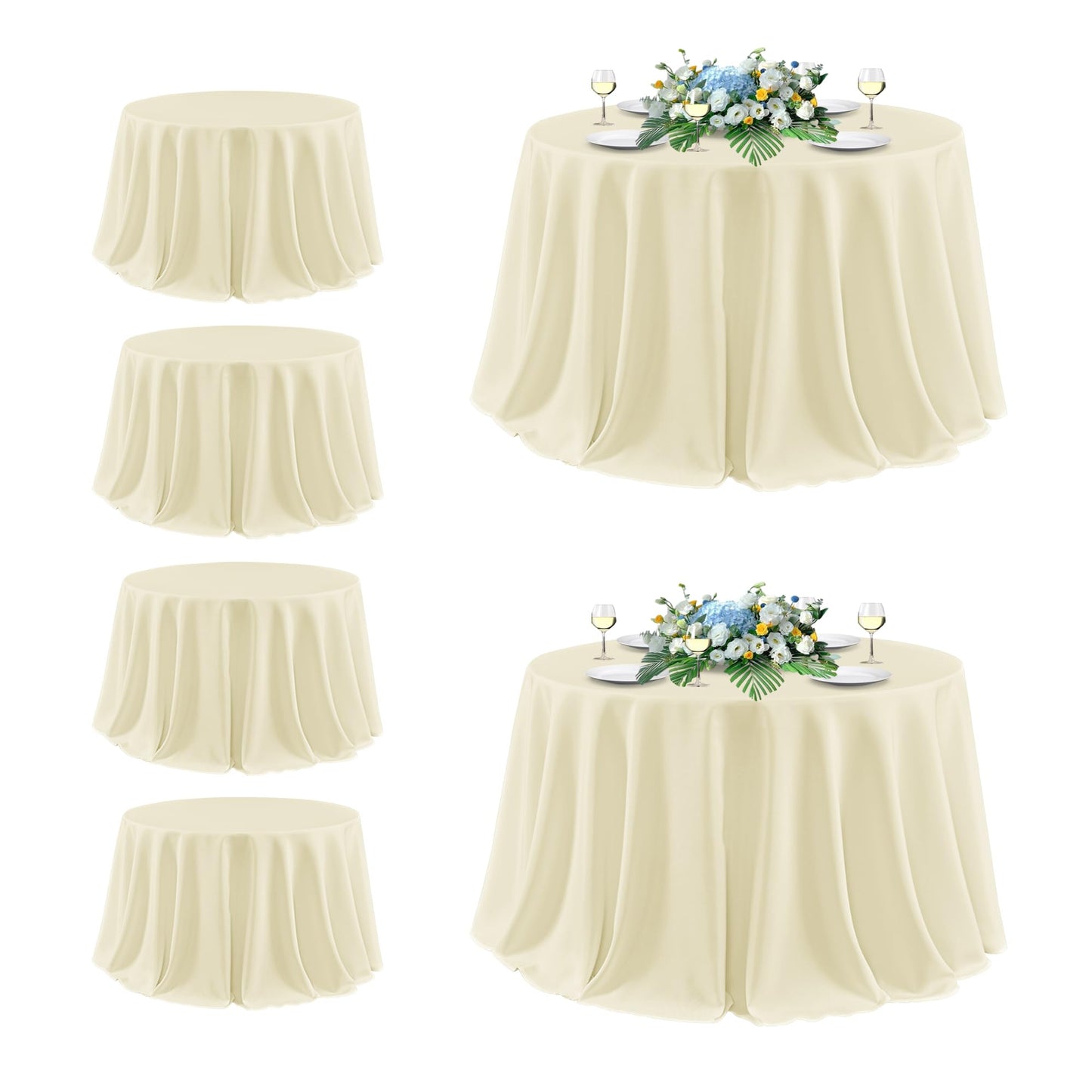 sancua 2 Pack White Table Cloth 60x102 Inch for 6 Feet Rectangle Tables | Stain and Wrinkle Resistant Washable Polyester Tablecloth Cover for Dining Tables, Wedding Buffet Parties and Camping
