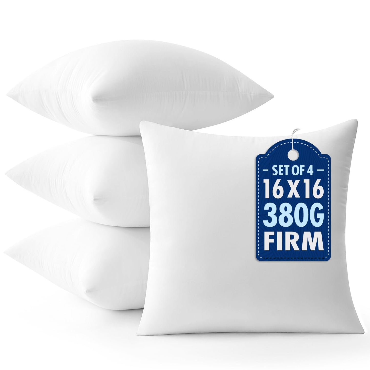 MIULEE 18x18 Throw Pillows Inserts 2 Pack, Decorative Pillows for Couch Bed | 100% Virgin Filling, Full and Fluffy, Lumbar, Back and Neck Support