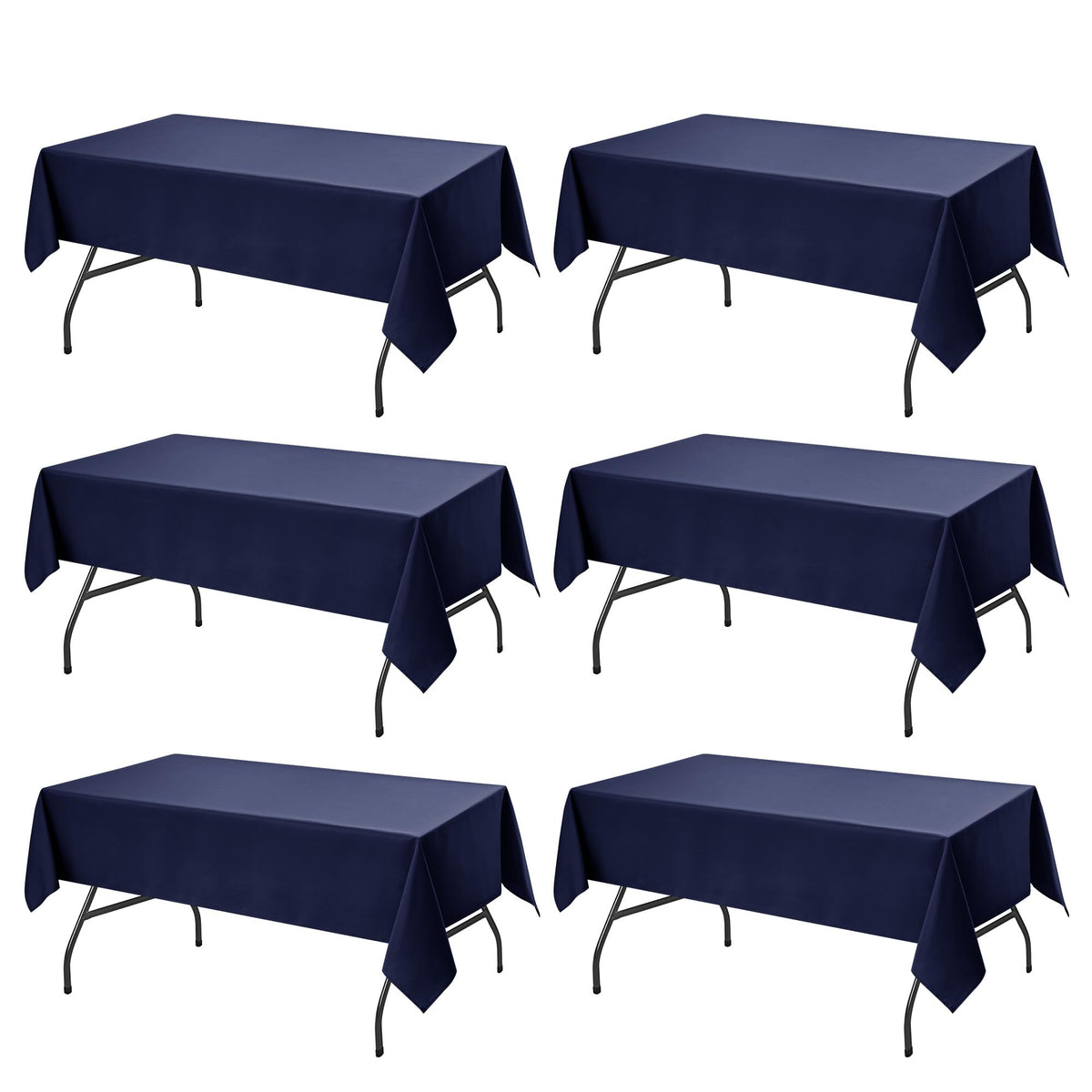 10-Pack White Tablecloths for Rectangle Tables, 60 x 102 Inches | Stain-Resistant Polyester Fabric for 6 Foot Tables - Washable Table Covers for Weddings, Banquets, Birthday, Parties, Events