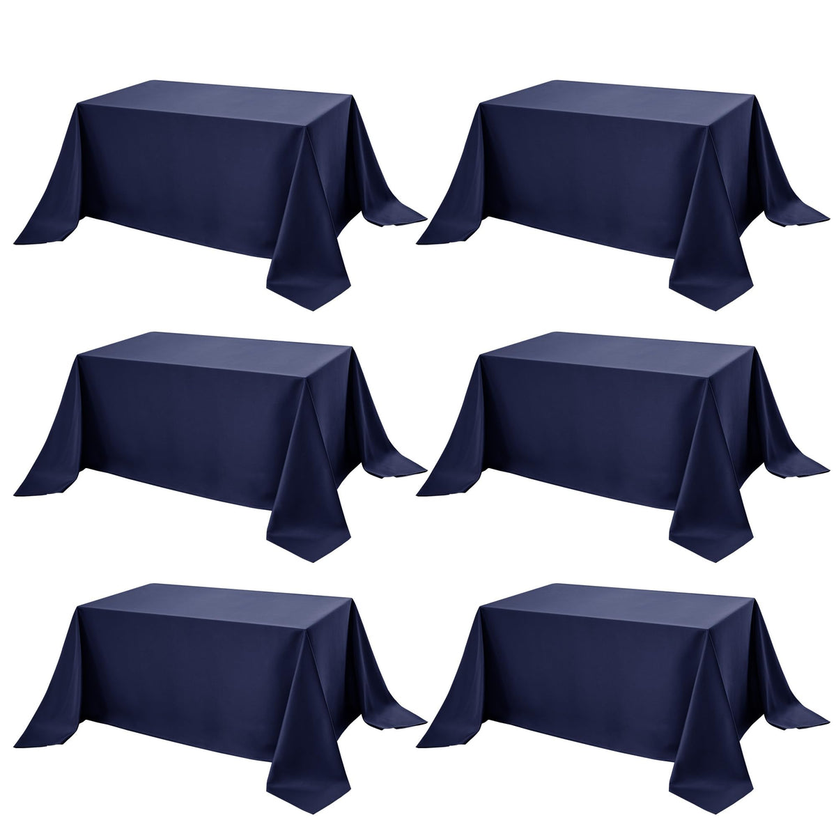 10-Pack White Tablecloths for Rectangle Tables, 60 x 102 Inches | Stain-Resistant Polyester Fabric for 6 Foot Tables - Washable Table Covers for Weddings, Banquets, Birthday, Parties, Events