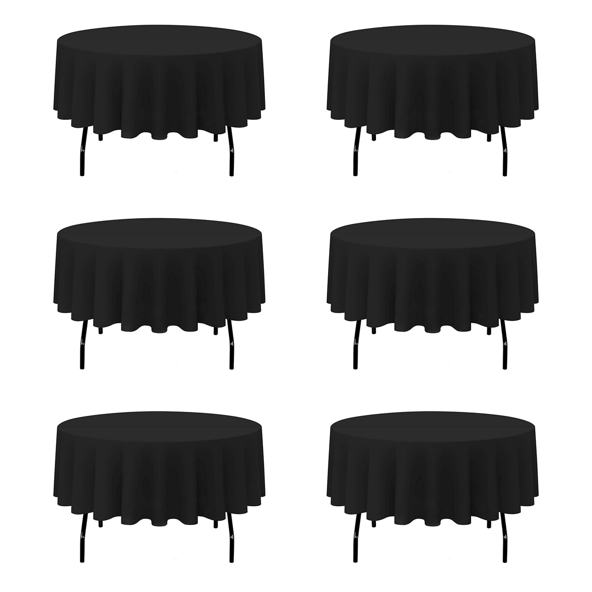BRILLMAX 4 Pack Ivory Round Tablecloths 108 Inch for 48" Tables | 150 GSM Polyester Fabric, Floor Length Drop, Water, Stain & Wrinkle Resistant Cloth Cover for Wedding Reception Banquet Party