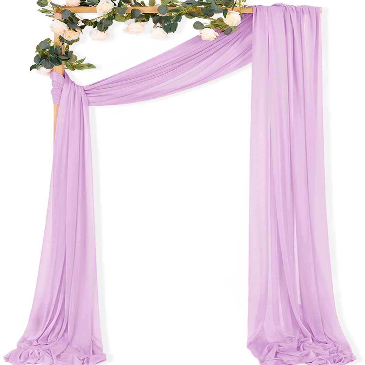 Sheer Gauze Wedding Arch Draping Fabric 29" x 20 FT 4 Panel Sage Green | Shimmery Gauze Drapes, Airy Backdrop Curtains, 6.6 Yard Outdoor Drapery Panels, Photo Background, Wedding Church Events Decor