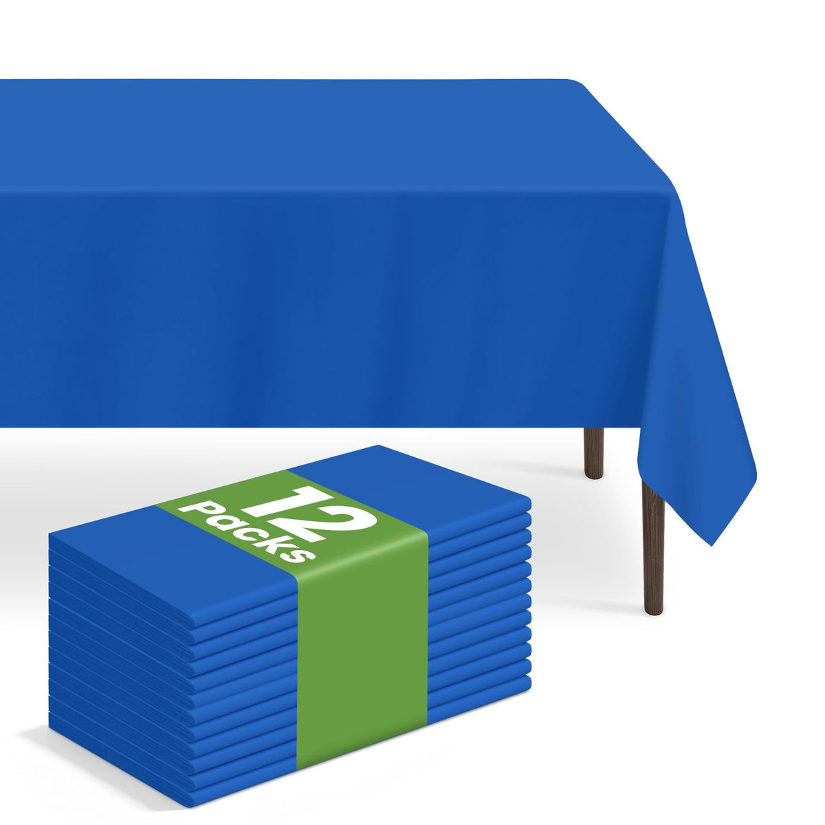 6 Pack Blue and White Checkered Tablecloth, Blue Plastic Table Cloths for Parties Disposable, 54 x 108 inch Waterproof Blue Gingham Camping Tablecloth for Birthday, Party, Picnic
