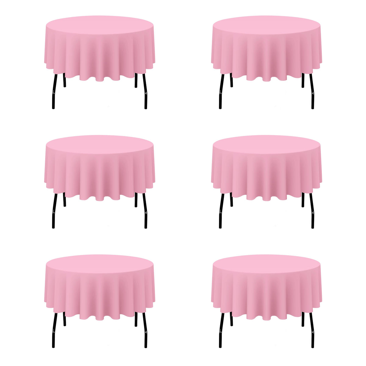 BRILLMAX 4 Pack Ivory Round Tablecloths 108 Inch for 48" Tables | 150 GSM Polyester Fabric, Floor Length Drop, Water, Stain & Wrinkle Resistant Cloth Cover for Wedding Reception Banquet Party