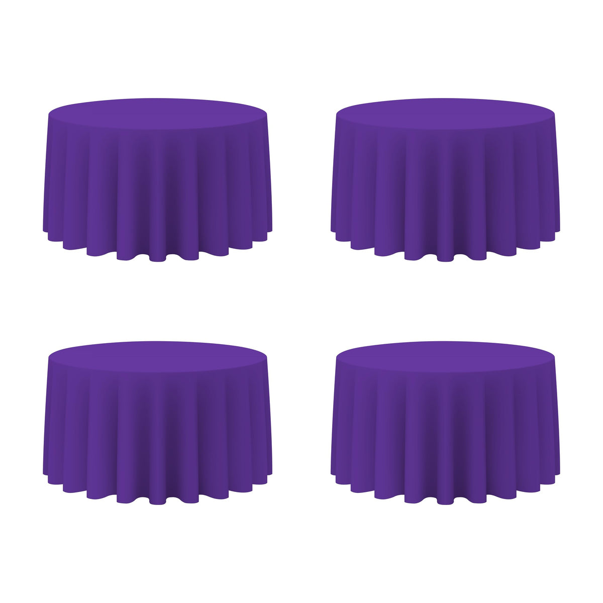 BRILLMAX 4 Pack Ivory Round Tablecloths 108 Inch for 48" Tables | 150 GSM Polyester Fabric, Floor Length Drop, Water, Stain & Wrinkle Resistant Cloth Cover for Wedding Reception Banquet Party