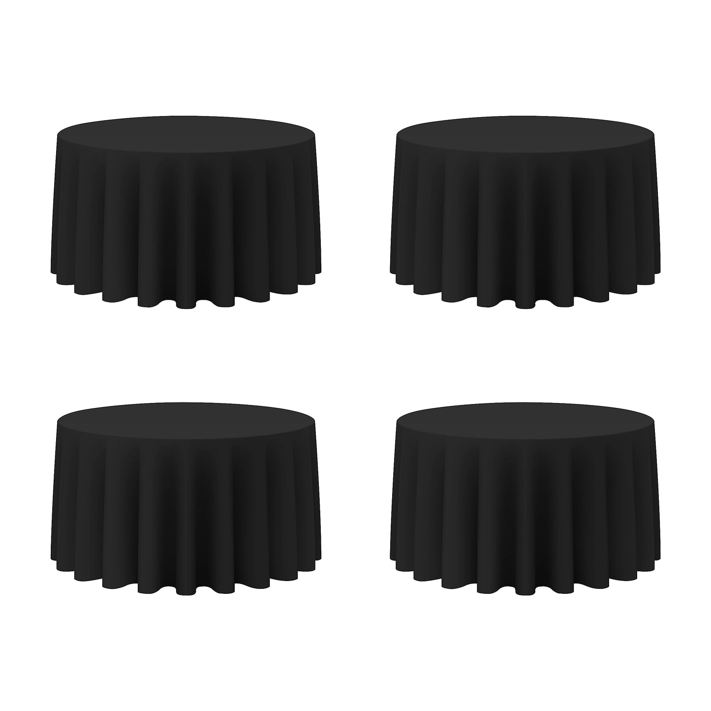 BRILLMAX 4 Pack Ivory Round Tablecloths 108 Inch for 48" Tables | 150 GSM Polyester Fabric, Floor Length Drop, Water, Stain & Wrinkle Resistant Cloth Cover for Wedding Reception Banquet Party