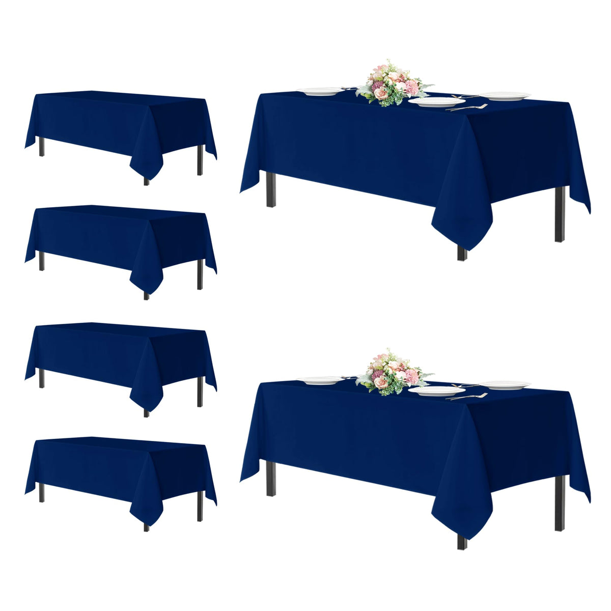 sancua 2 Pack White Table Cloth 60x102 Inch for 6 Feet Rectangle Tables | Stain and Wrinkle Resistant Washable Polyester Tablecloth Cover for Dining Tables, Wedding Buffet Parties and Camping