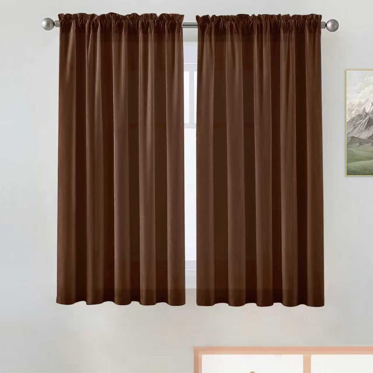 SpaceDresser Basic Rod Pocket Sheer Voile Window Curtain Panels White 1 Pair 2 Panels 52 Width 84 Inch Long for Kitchen Bedroom Children Living Room Yard(White,52 W x 84 L)