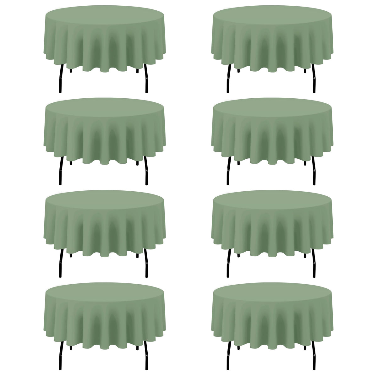BRILLMAX 4 Pack Ivory Round Tablecloths 108 Inch for 48" Tables | 150 GSM Polyester Fabric, Floor Length Drop, Water, Stain & Wrinkle Resistant Cloth Cover for Wedding Reception Banquet Party