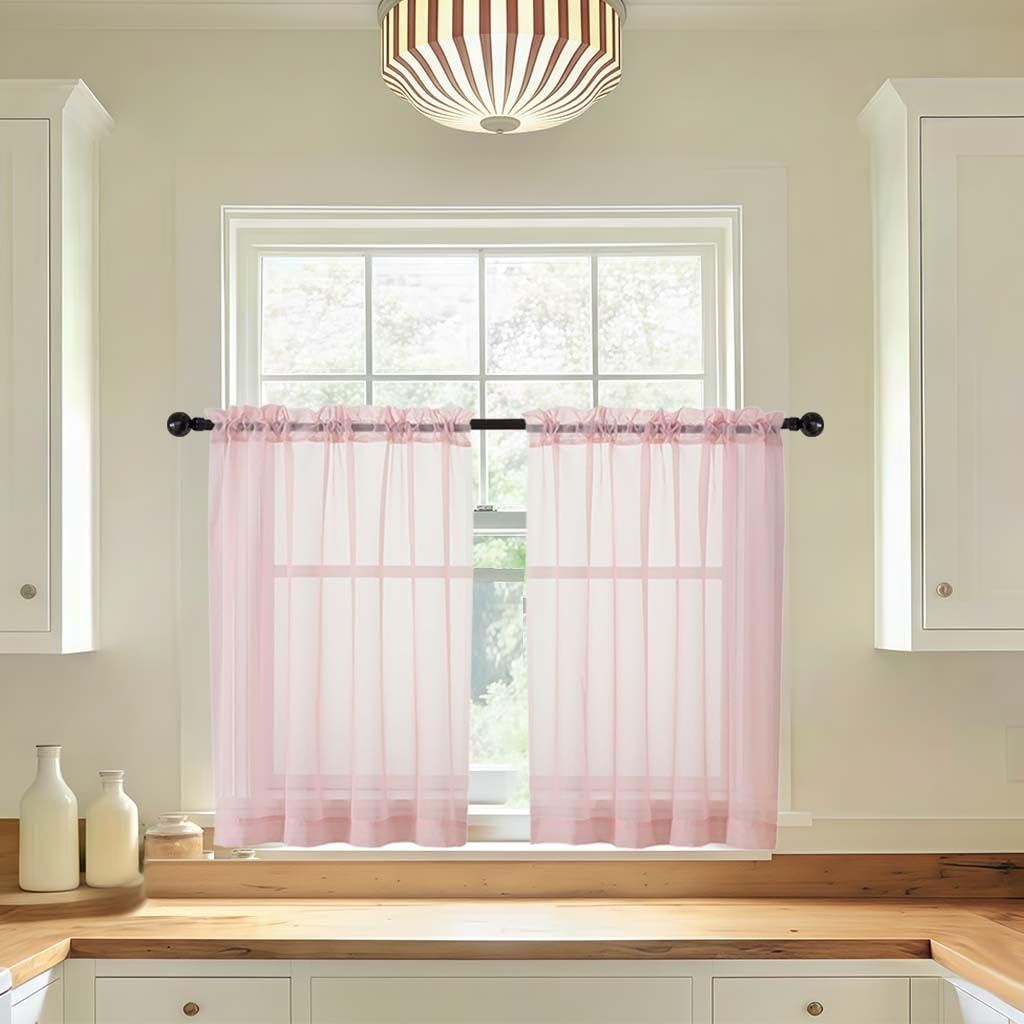 LIVEKID White Sheer Curtains 84 Inches Long 2 Panels - Light Filtering Breathable Voile Textured Sheer Curtains for Bedroom/Living Room, Rod Pocket Soft Elagant & Airy Solid Drapes, W42 x L84