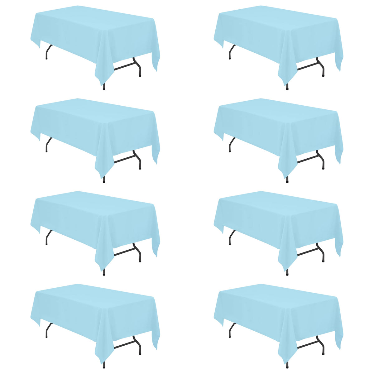 BRILLMAX 6 Pack Ivory Tablecloths 90x132 Inch for 6ft Rectangle Tables | 150 GSM Polyester Fabric, Floor Length Drop, Water, Stain & Wrinkle Resistant Cloth Cover for Wedding Reception Banquet Party
