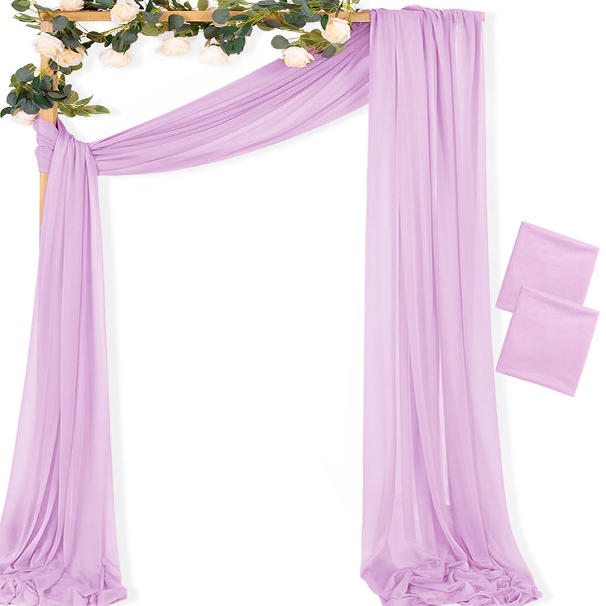 Sheer Gauze Wedding Arch Draping Fabric 29" x 20 FT 4 Panel Sage Green | Shimmery Gauze Drapes, Airy Backdrop Curtains, 6.6 Yard Outdoor Drapery Panels, Photo Background, Wedding Church Events Decor