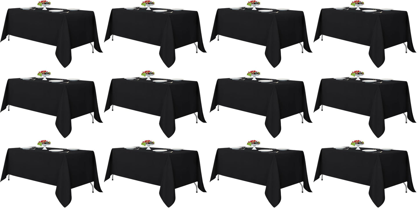 Fitable 6 Pack White Table Cloths 70x120 Inch for 6-8 Ft Rectangle Tables | Stain & Wrinkle Resistant, Washable Polyester Covers for Wedding Party Dining Banquet Event Catering Reception