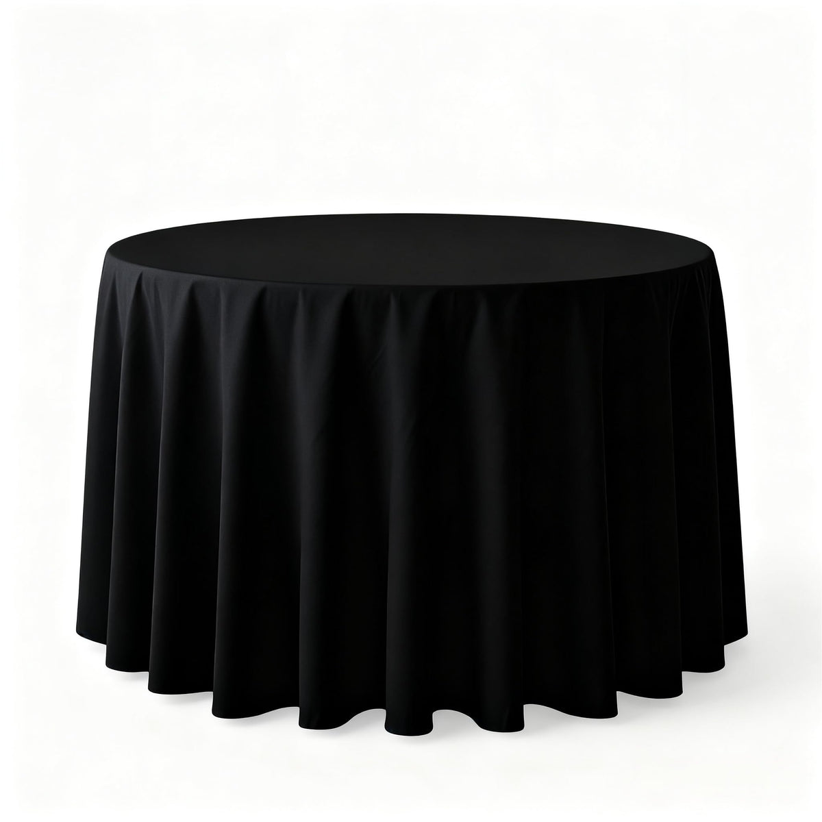Surmente 10 Pack 132 Inch Black Tablecloths for Round Tables | Dining Table Cover Protector, Wrinkle Free, Washable Polyester Fabric, Round Table Cloth for Wedding, Banquet, Restaurant