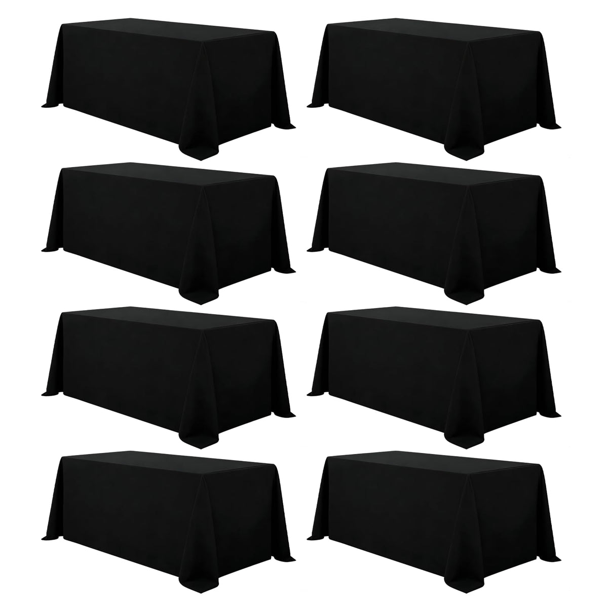 8 Packs 90 Inch White Round Tablecloth | Polyester Fabric, Wrinkle Resistant, For 3Ft-5Ft Round Table, Reusable, Washable Table Cloth, For Buffet Wedding Banquet