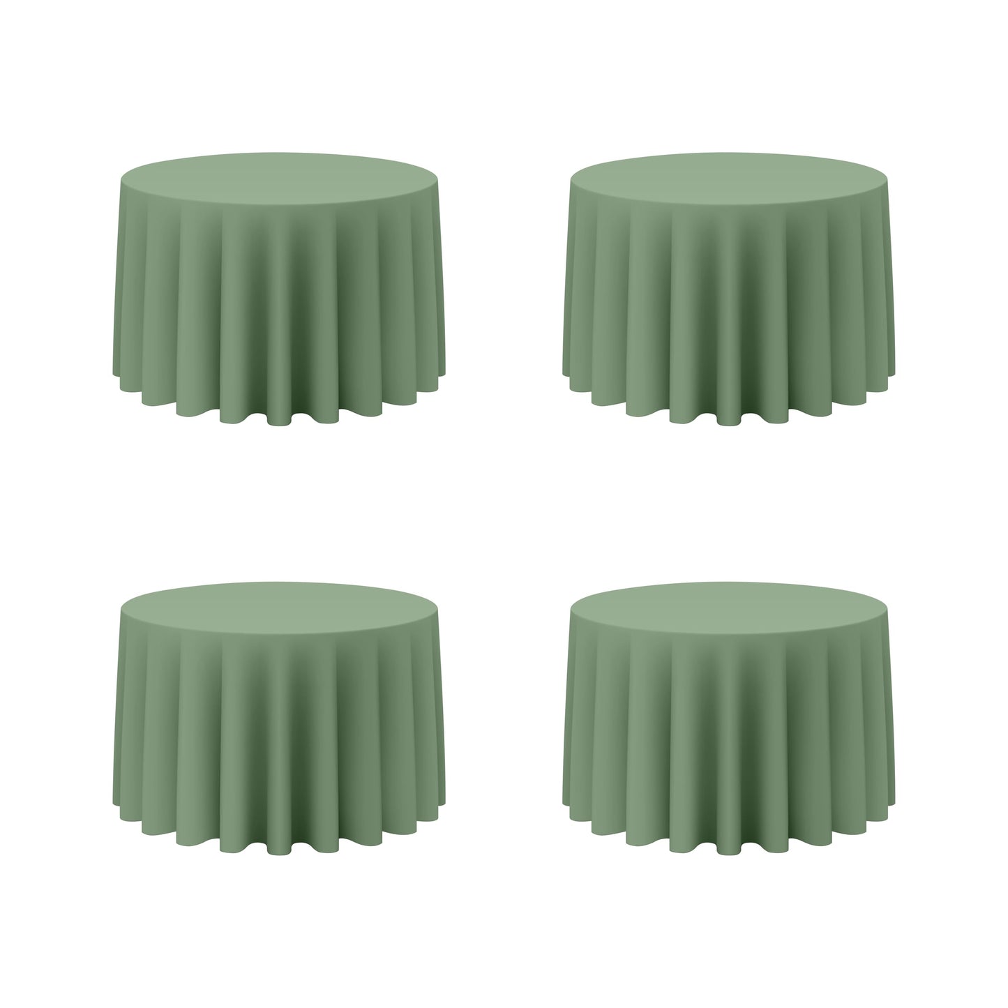 BRILLMAX 4 Pack Ivory Round Tablecloths 108 Inch for 48" Tables | 150 GSM Polyester Fabric, Floor Length Drop, Water, Stain & Wrinkle Resistant Cloth Cover for Wedding Reception Banquet Party