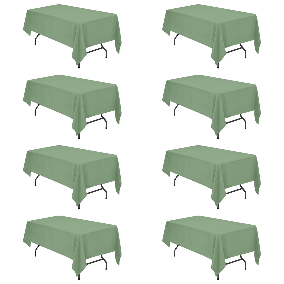 BRILLMAX 6 Pack Ivory Tablecloths 90x132 Inch for 6ft Rectangle Tables | 150 GSM Polyester Fabric, Floor Length Drop, Water, Stain & Wrinkle Resistant Cloth Cover for Wedding Reception Banquet Party