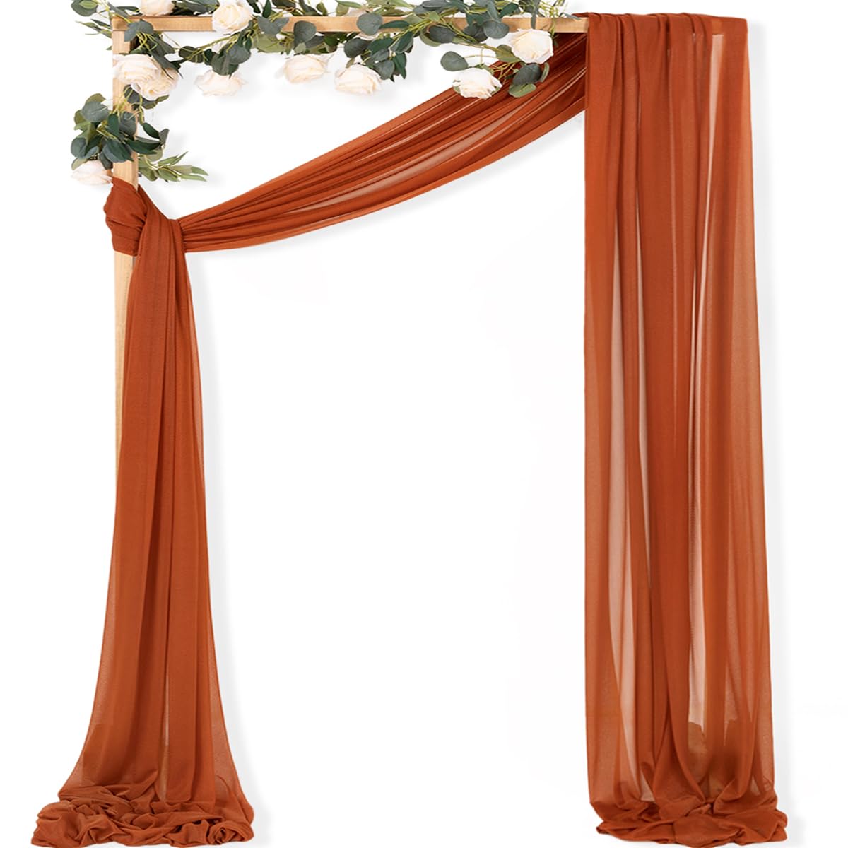 Sheer Gauze Wedding Arch Draping Fabric 29" x 20 FT 4 Panel Sage Green | Shimmery Gauze Drapes, Airy Backdrop Curtains, 6.6 Yard Outdoor Drapery Panels, Photo Background, Wedding Church Events Decor