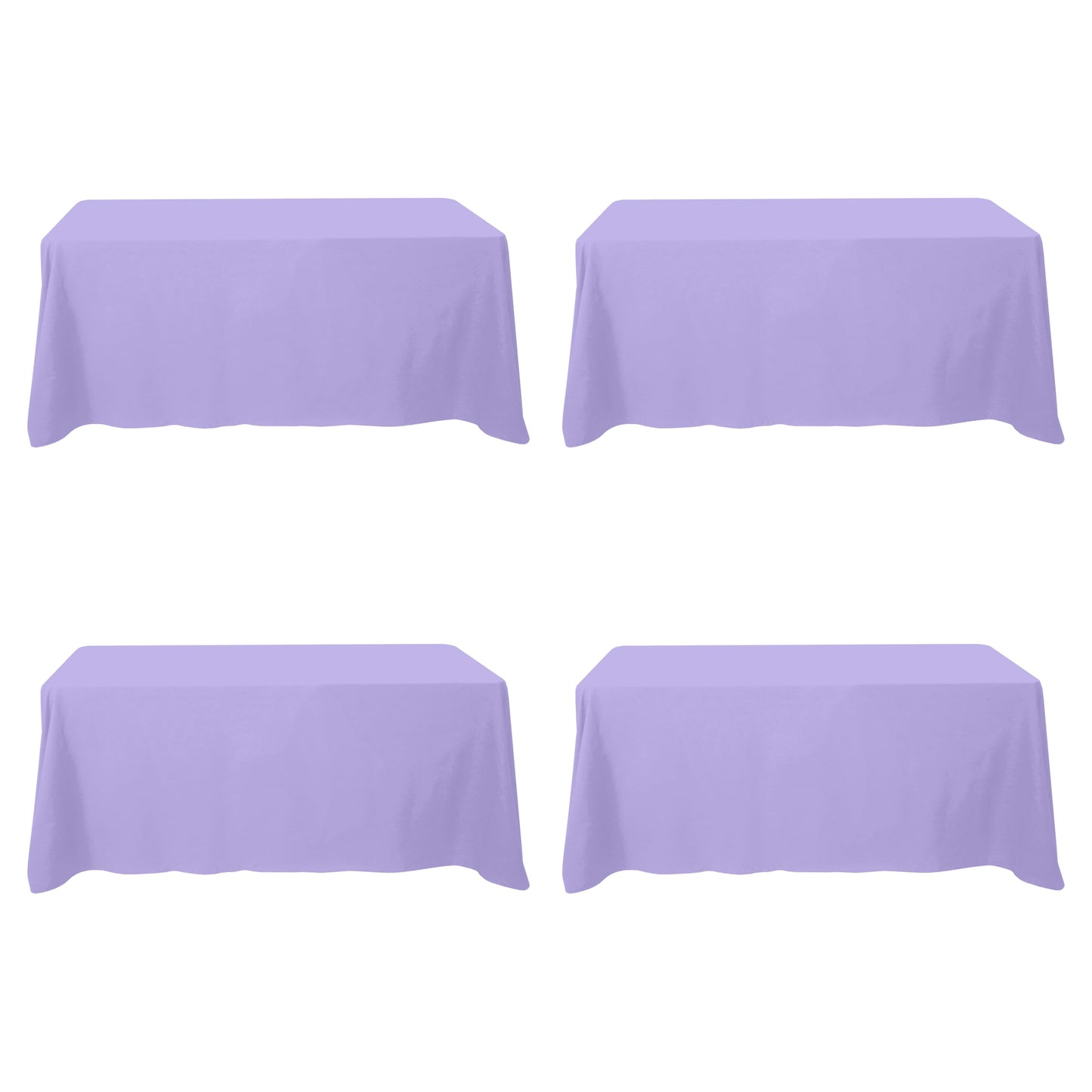 BRILLMAX 6 Pack Ivory Tablecloths 90x132 Inch for 6ft Rectangle Tables | 150 GSM Polyester Fabric, Floor Length Drop, Water, Stain & Wrinkle Resistant Cloth Cover for Wedding Reception Banquet Party