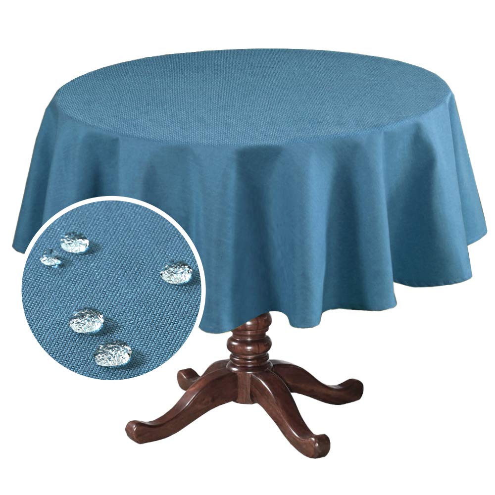 H.VERSAILTEX Linen Textured Table Cloths 60 x 120 Inch Premium Solid Tablecloth Spill-Proof Waterproof Table Cover for Dining Buffet Feature Extra Soft and Thick Fabric Wrinkle Free, Taupe