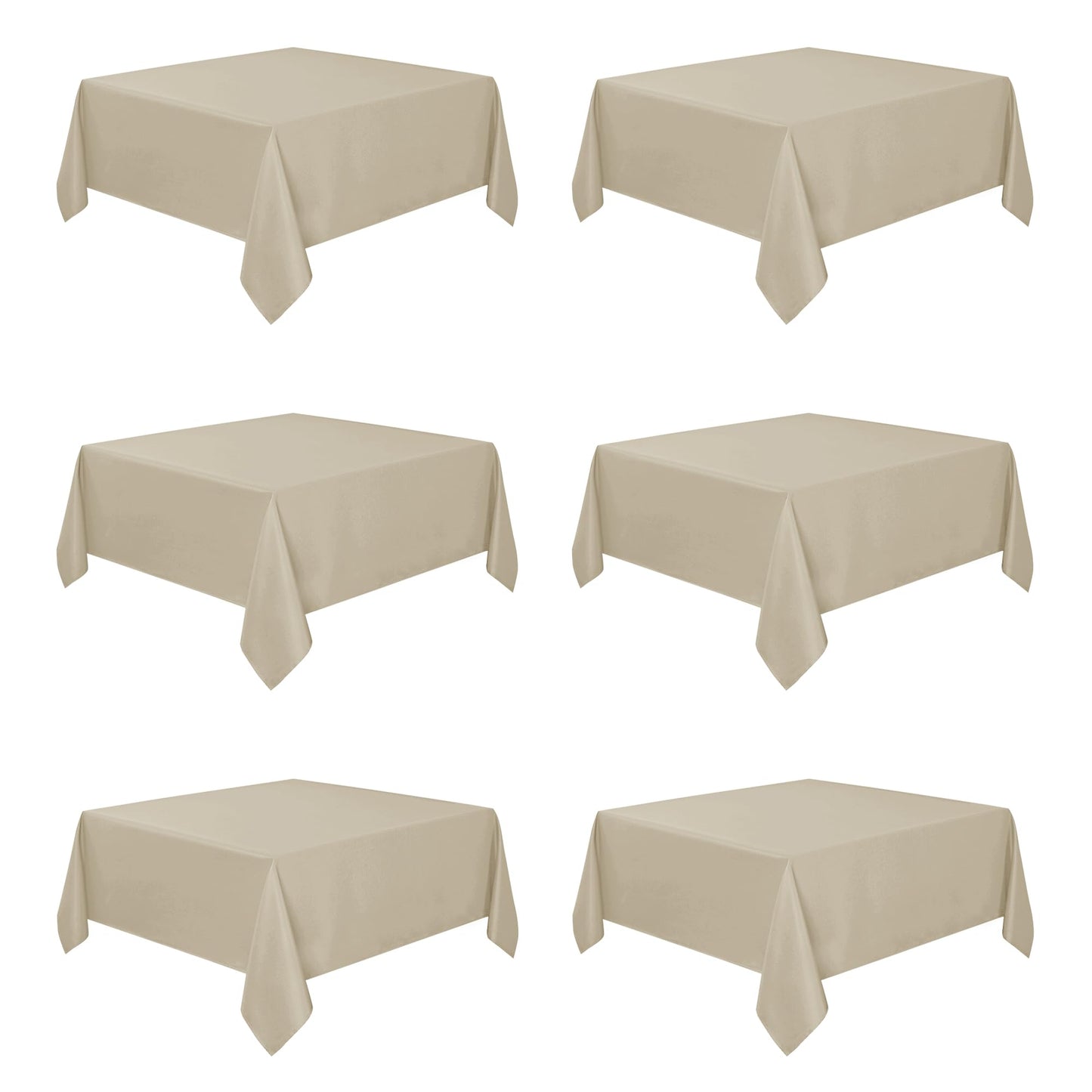 Fitable 6 Pack White Table Cloths 70x120 Inch for 6-8 Ft Rectangle Tables | Stain & Wrinkle Resistant, Washable Polyester Covers for Wedding Party Dining Banquet Event Catering Reception