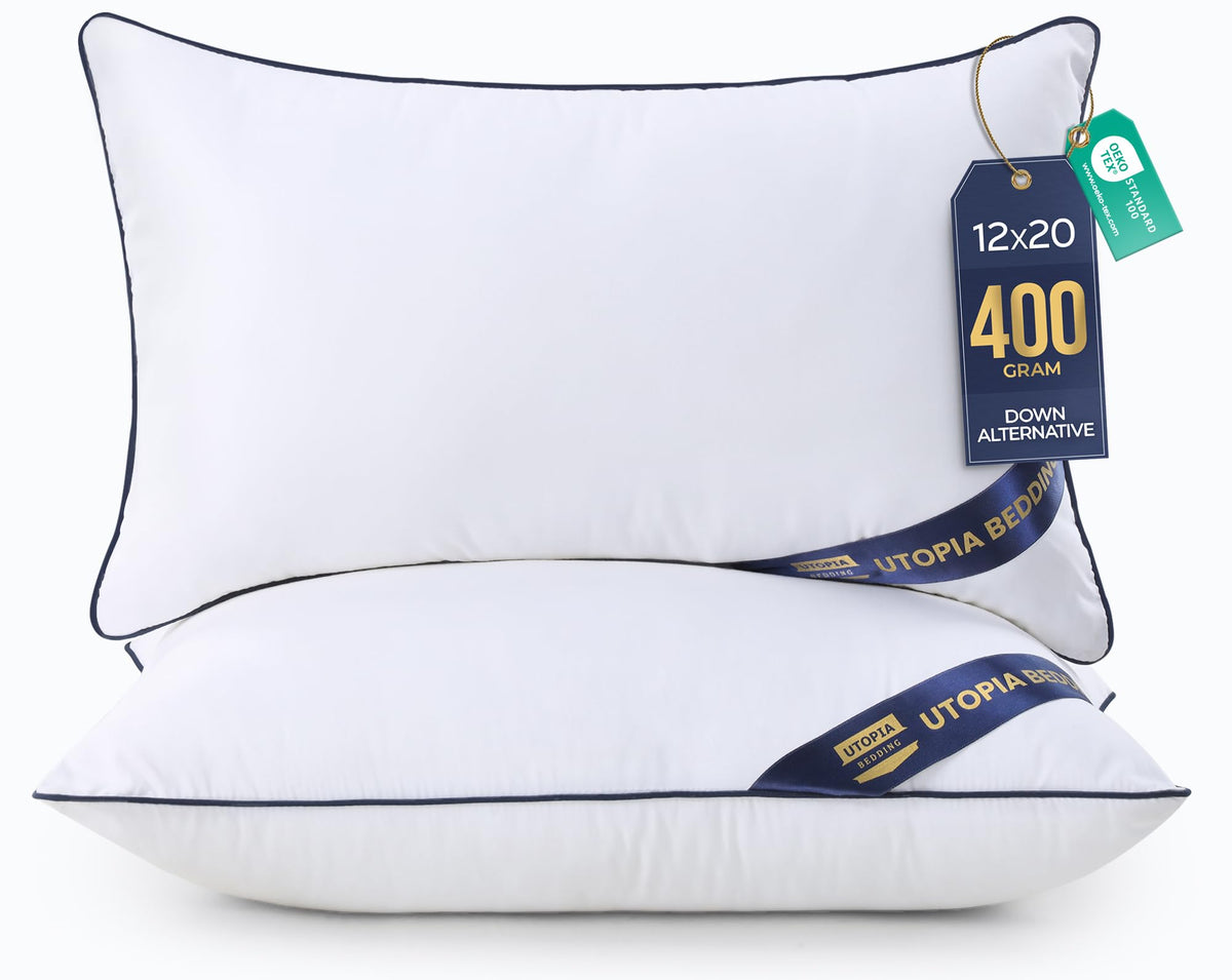 Utopia Bedding 18x18 Throw Pillow Inserts, Decorative Pillows, Pack of 4 | Piping Throw Pillows, Plush & Supportive, Aesthetic Cushion Sham Stuffer for Sofa, Office, Couch & Bed, Set of 4, White