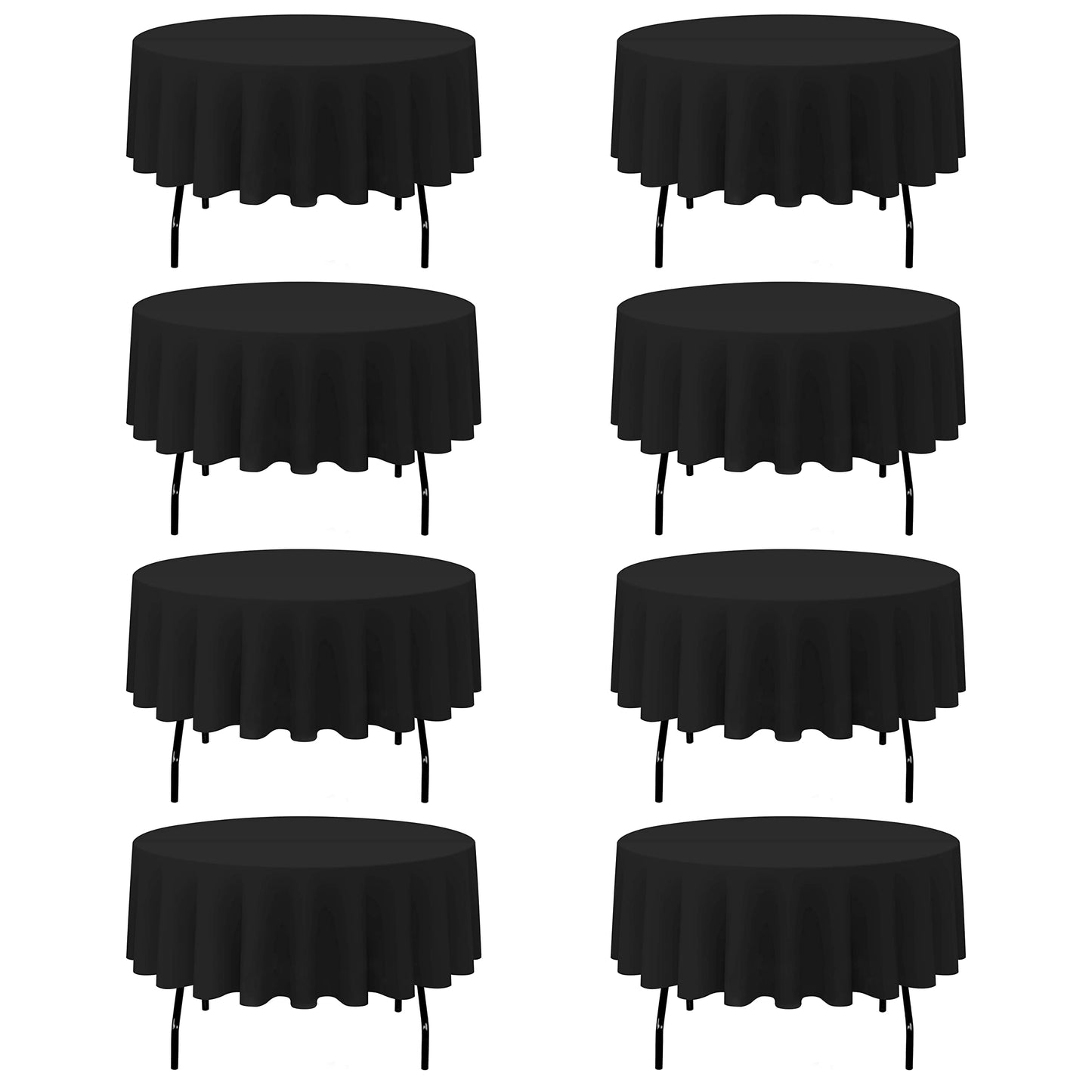 BRILLMAX 4 Pack Ivory Round Tablecloths 108 Inch for 48" Tables | 150 GSM Polyester Fabric, Floor Length Drop, Water, Stain & Wrinkle Resistant Cloth Cover for Wedding Reception Banquet Party