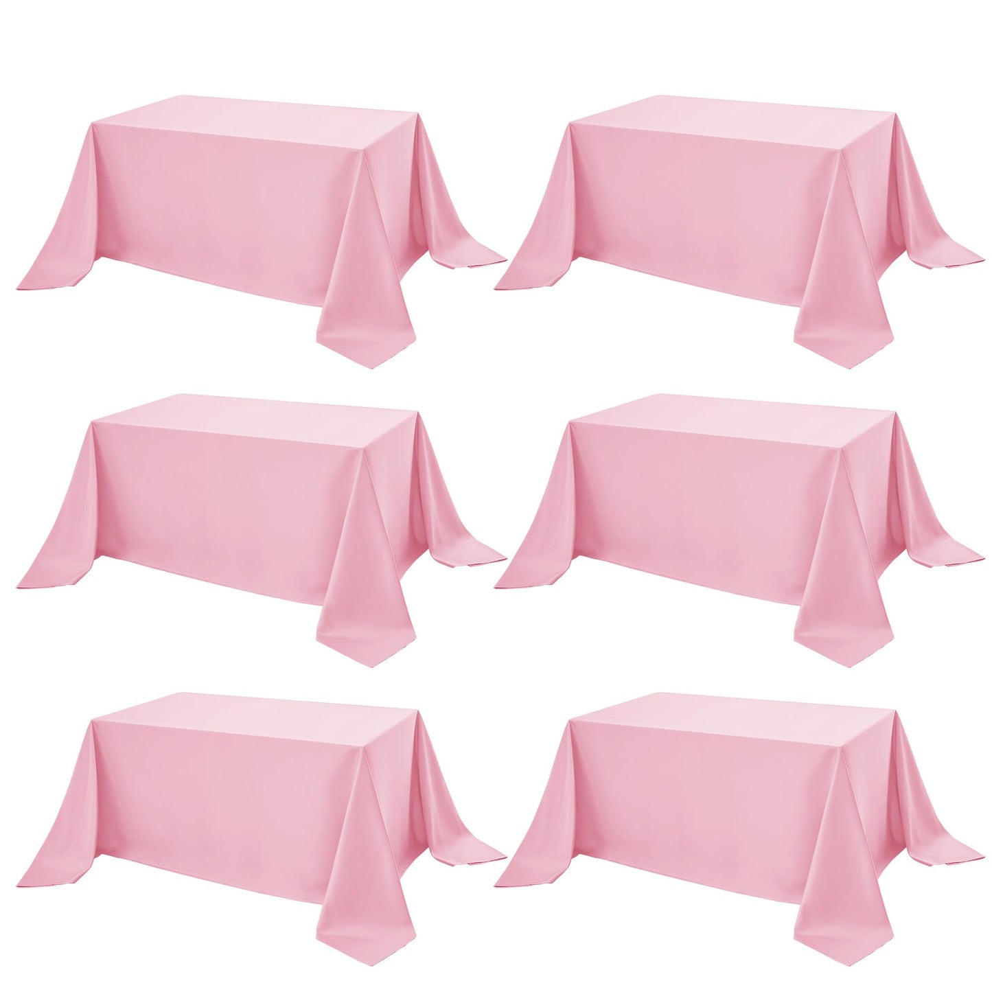 10-Pack White Tablecloths for Rectangle Tables, 60 x 102 Inches | Stain-Resistant Polyester Fabric for 6 Foot Tables - Washable Table Covers for Weddings, Banquets, Birthday, Parties, Events