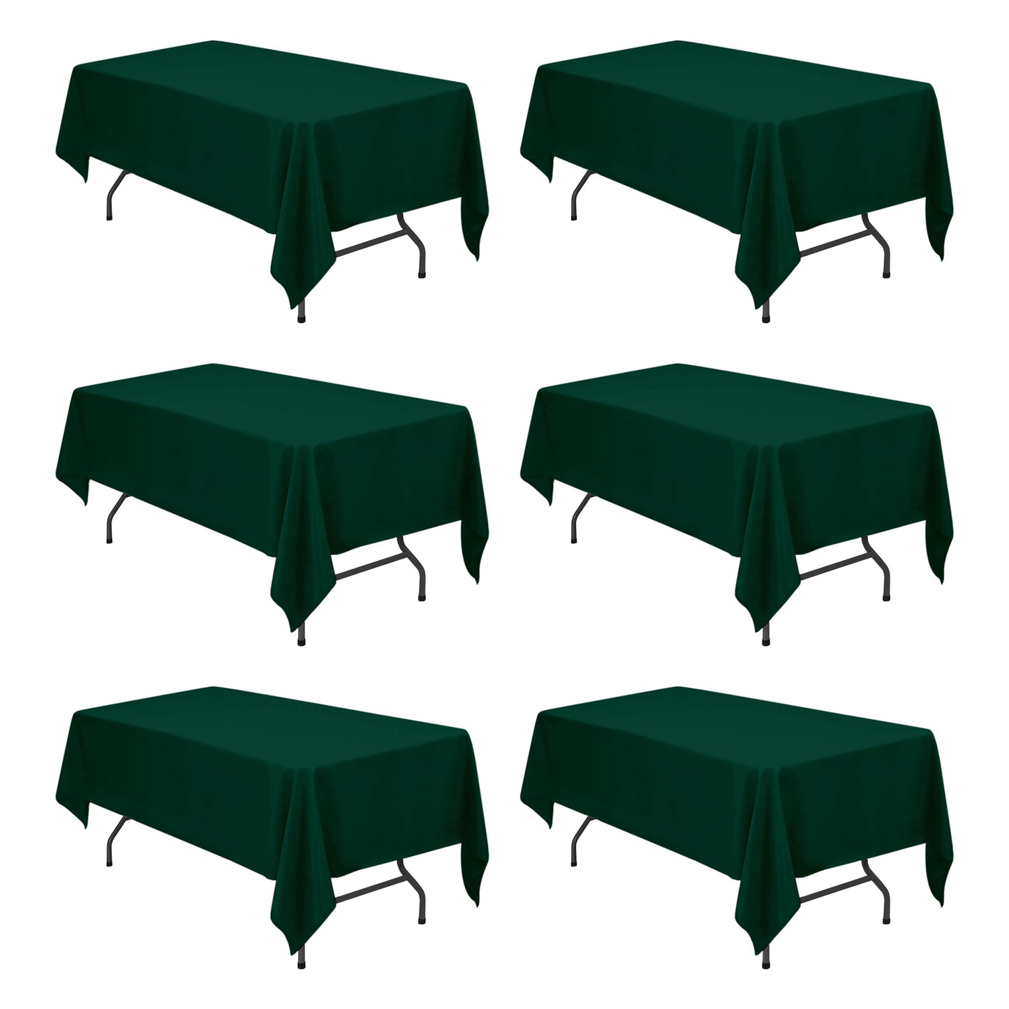 BRILLMAX 6 Pack Ivory Tablecloths 90x132 Inch for 6ft Rectangle Tables | 150 GSM Polyester Fabric, Floor Length Drop, Water, Stain & Wrinkle Resistant Cloth Cover for Wedding Reception Banquet Party