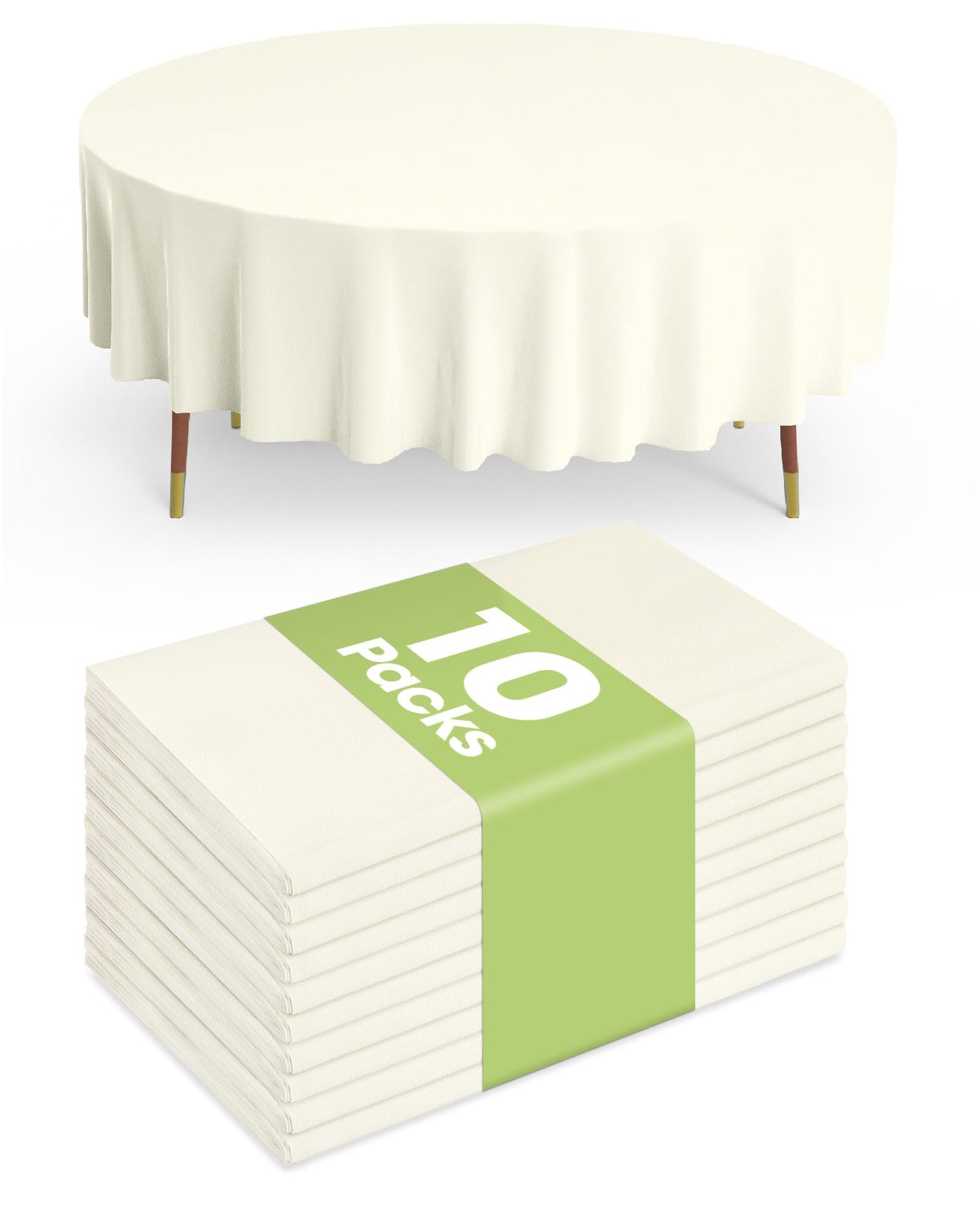Pureegg Plastic Table Cloth 10 Pack, 54 x 108 Inch Disposable Table Cloths for Party, Picnic and Wedding, Rectangle, White | Picnic, Wedding, Party Supplies, Leakproof & Sturdy, Tablecloth, Table Cover