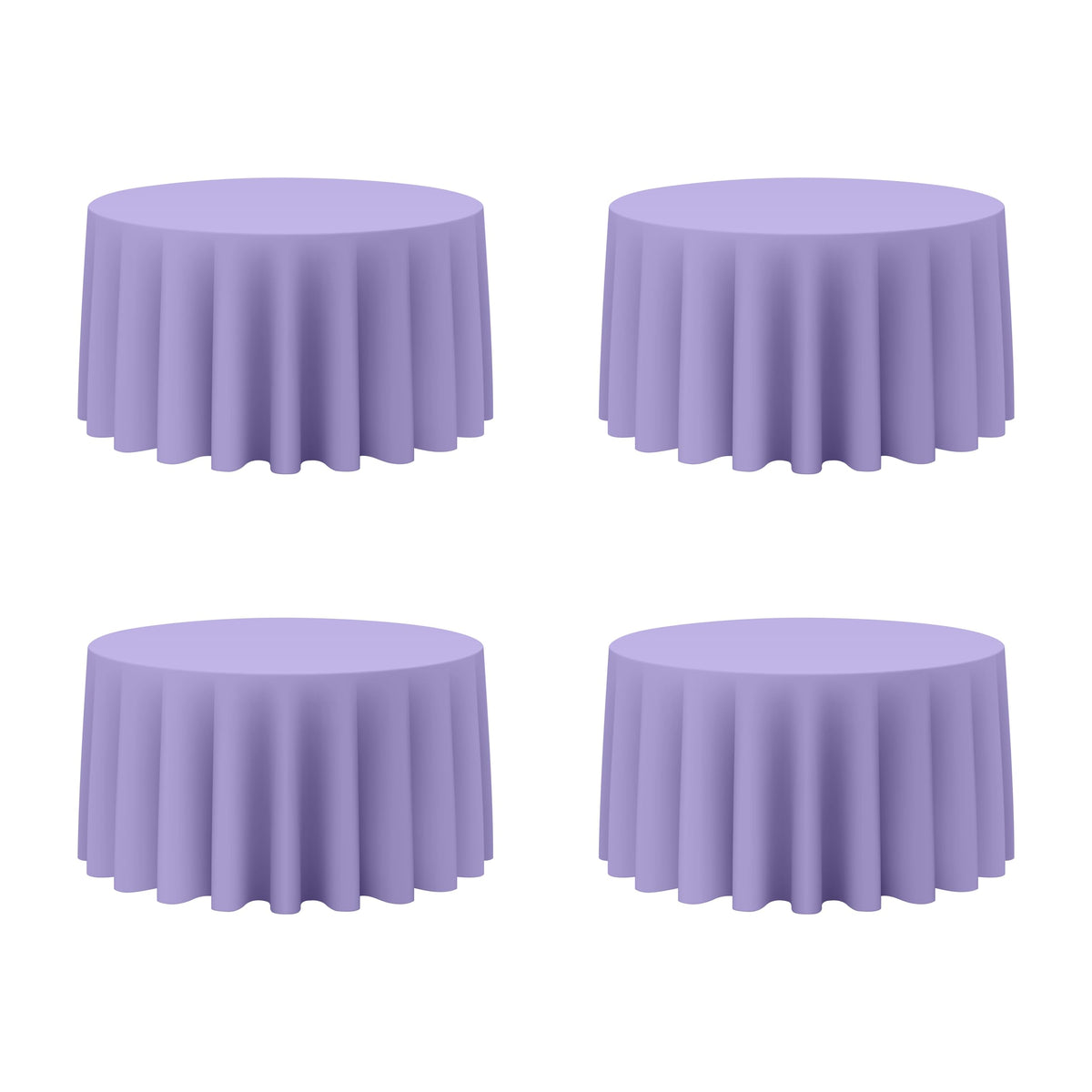 BRILLMAX 4 Pack Ivory Round Tablecloths 108 Inch for 48" Tables | 150 GSM Polyester Fabric, Floor Length Drop, Water, Stain & Wrinkle Resistant Cloth Cover for Wedding Reception Banquet Party