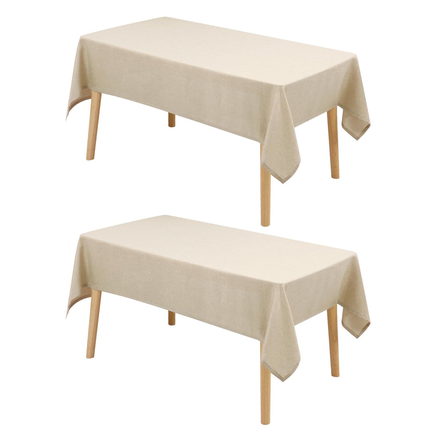 Beige Faux Linen Rectangle Tablecloth 60 x 102 Inch for Dining Room | Linen Texture Table Cover, Wrinkle and Stain Resistant, Durable and Washable Table Cloth for Kitchen Party Home Decor