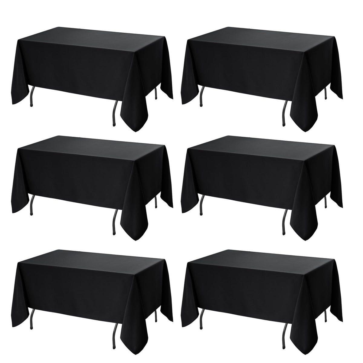 10-Pack White Tablecloths for Rectangle Tables, 60 x 102 Inches | Stain-Resistant Polyester Fabric for 6 Foot Tables - Washable Table Covers for Weddings, Banquets, Birthday, Parties, Events