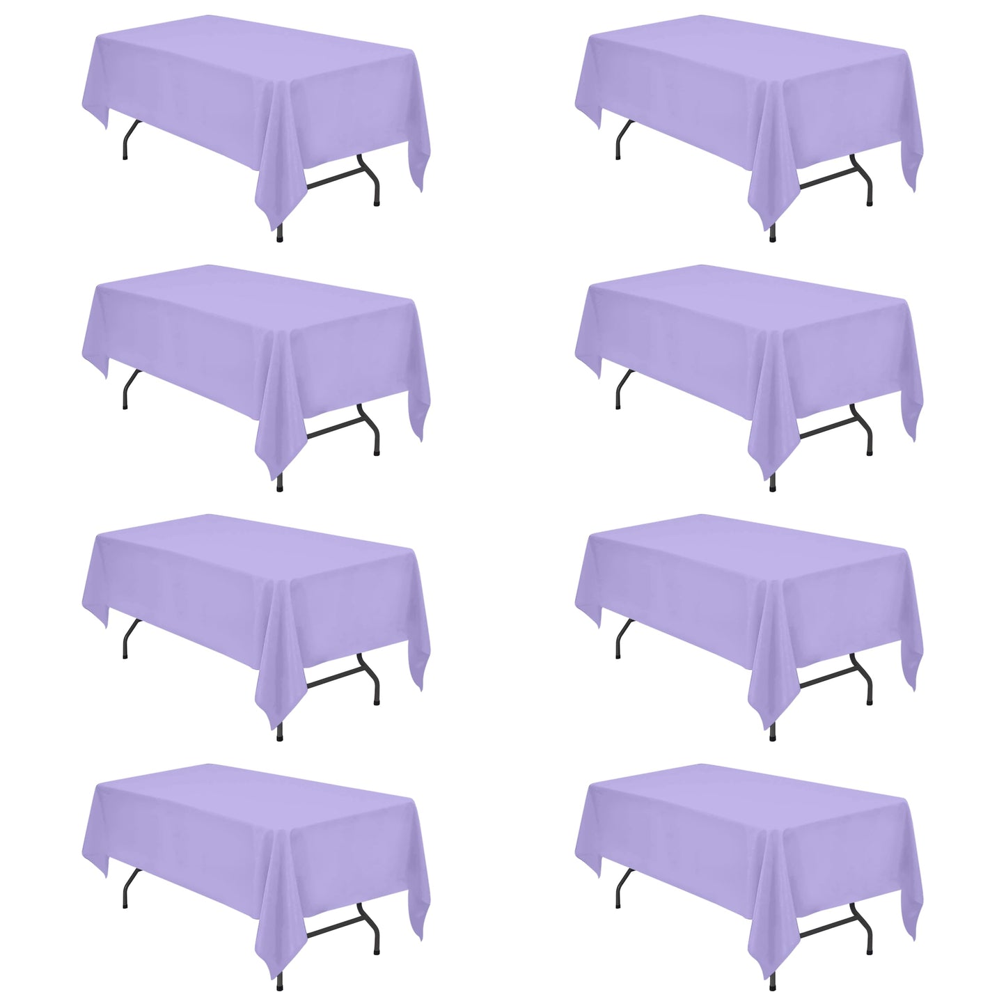BRILLMAX 6 Pack Ivory Tablecloths 90x132 Inch for 6ft Rectangle Tables | 150 GSM Polyester Fabric, Floor Length Drop, Water, Stain & Wrinkle Resistant Cloth Cover for Wedding Reception Banquet Party