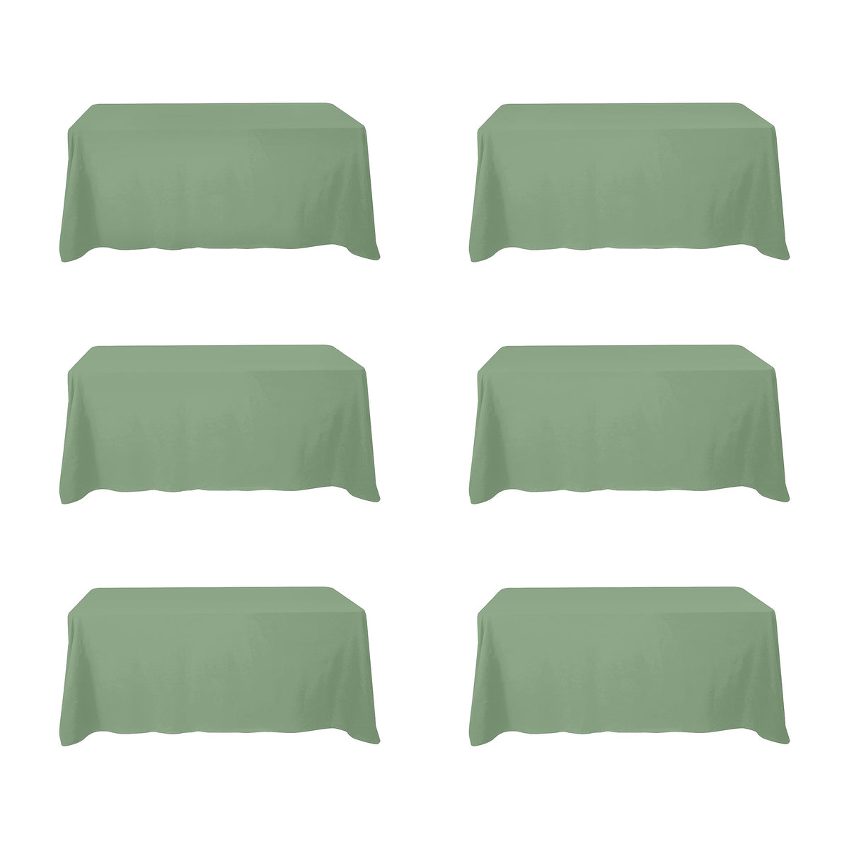 BRILLMAX 6 Pack Ivory Tablecloths 90x132 Inch for 6ft Rectangle Tables | 150 GSM Polyester Fabric, Floor Length Drop, Water, Stain & Wrinkle Resistant Cloth Cover for Wedding Reception Banquet Party