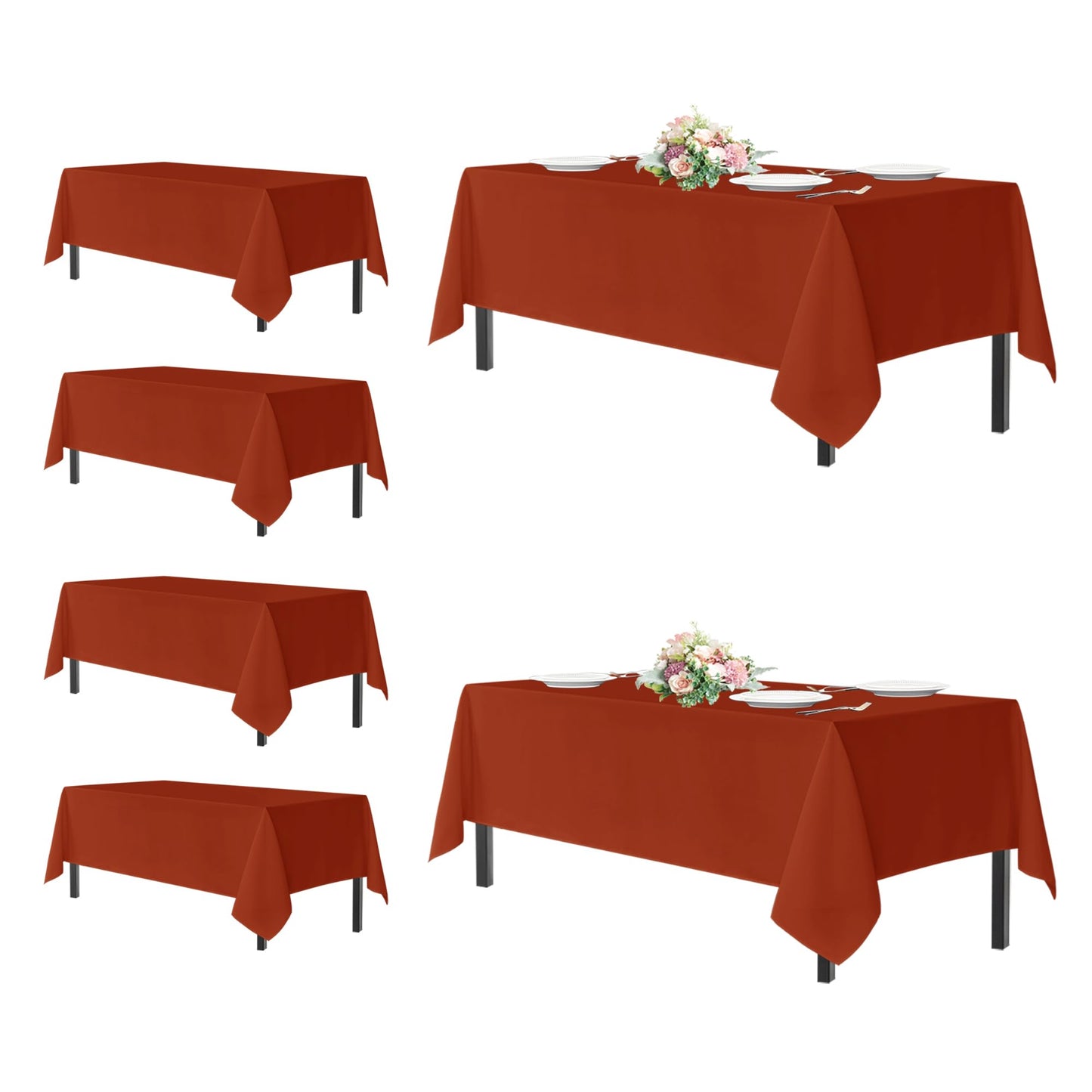 sancua 2 Pack White Table Cloth 60x102 Inch for 6 Feet Rectangle Tables | Stain and Wrinkle Resistant Washable Polyester Tablecloth Cover for Dining Tables, Wedding Buffet Parties and Camping