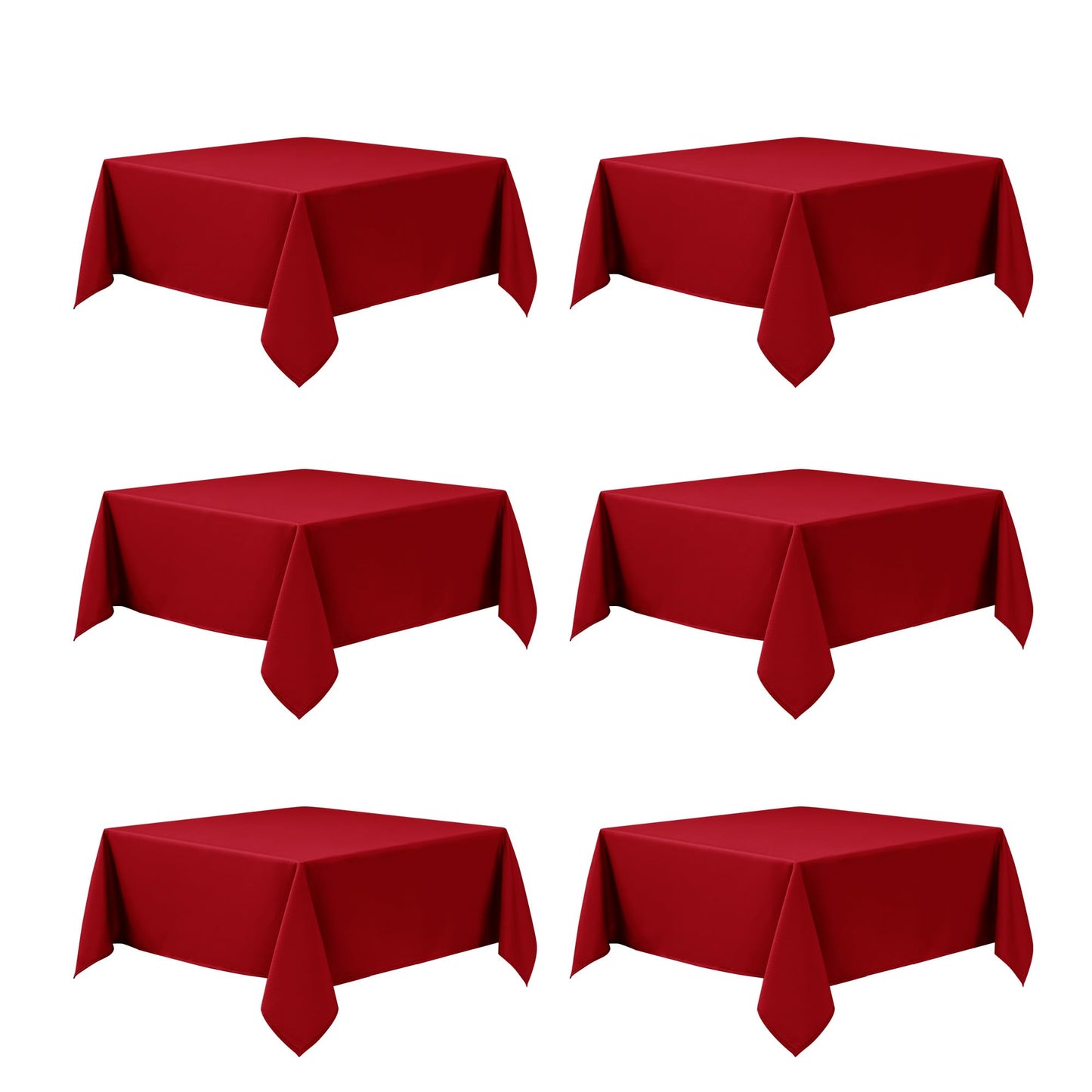 10-Pack White Tablecloths for Rectangle Tables, 60 x 102 Inches | Stain-Resistant Polyester Fabric for 6 Foot Tables - Washable Table Covers for Weddings, Banquets, Birthday, Parties, Events