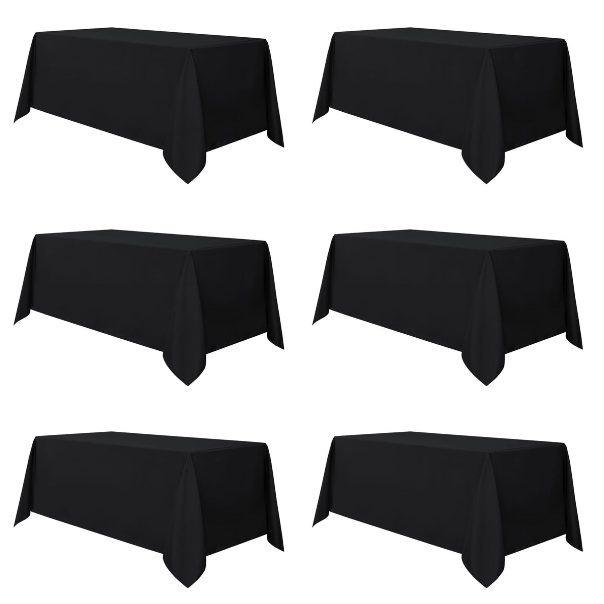 sancua 2 Pack White Table Cloth 60x102 Inch for 6 Feet Rectangle Tables | Stain and Wrinkle Resistant Washable Polyester Tablecloth Cover for Dining Tables, Wedding Buffet Parties and Camping