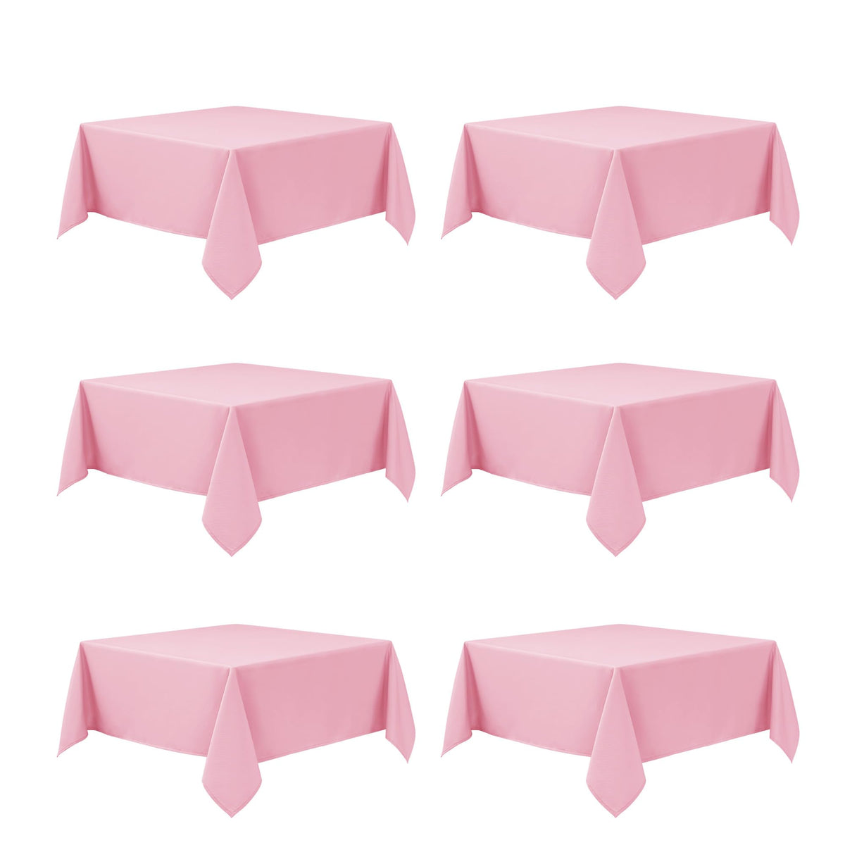 10-Pack White Tablecloths for Rectangle Tables, 60 x 102 Inches | Stain-Resistant Polyester Fabric for 6 Foot Tables - Washable Table Covers for Weddings, Banquets, Birthday, Parties, Events