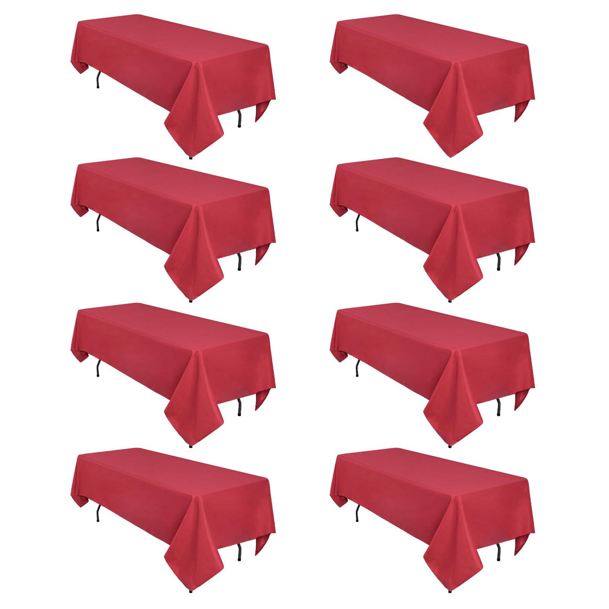 8 Packs 90 Inch White Round Tablecloth | Polyester Fabric, Wrinkle Resistant, For 3Ft-5Ft Round Table, Reusable, Washable Table Cloth, For Buffet Wedding Banquet