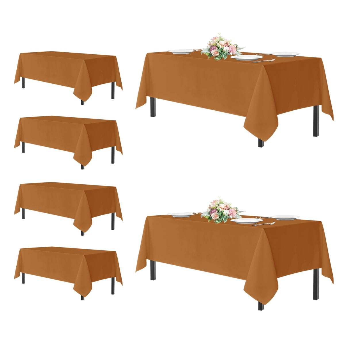 sancua 2 Pack White Table Cloth 60x102 Inch for 6 Feet Rectangle Tables | Stain and Wrinkle Resistant Washable Polyester Tablecloth Cover for Dining Tables, Wedding Buffet Parties and Camping